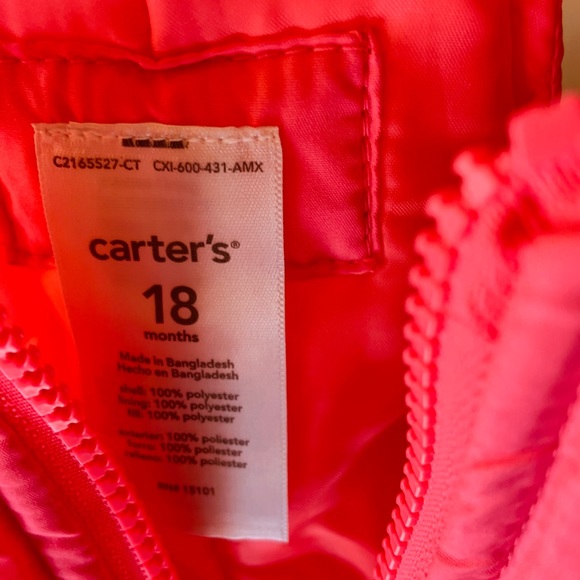 Baby girl Carter’s snowsuit (pink) - Picture 2 of 2